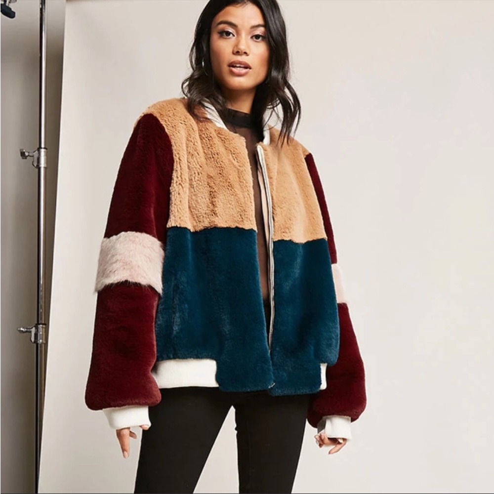 Shaci Sz S multicolor fuzzy jacket